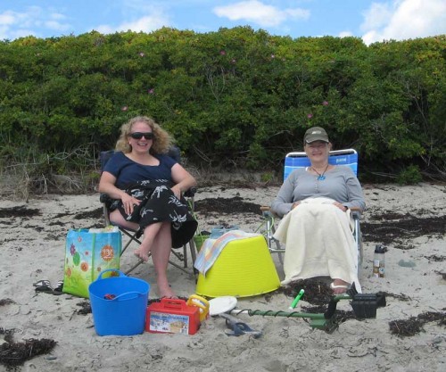 Carol and Susan on the Beach