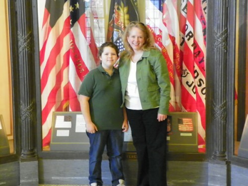 Hannah and Susan in the Hall of Flags