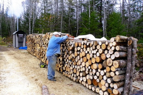 Another wood rack filled