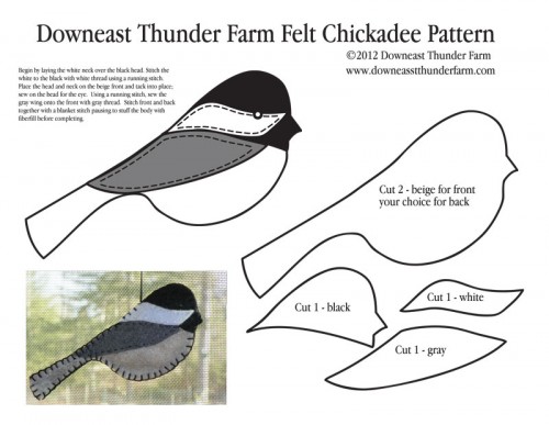 Chickadee felt pattern