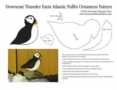 Felt Puffin Ornament Pattern