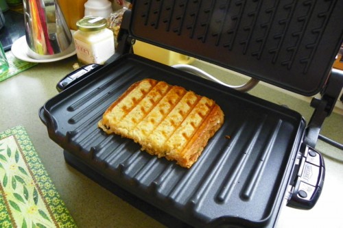 Beautifully toasted grilled cheese on the George Foreman Grill