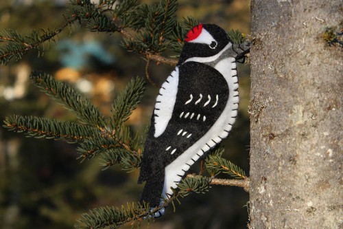 felt woodpecker ornament