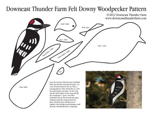 Felt Woodpecker Ornament Pattern