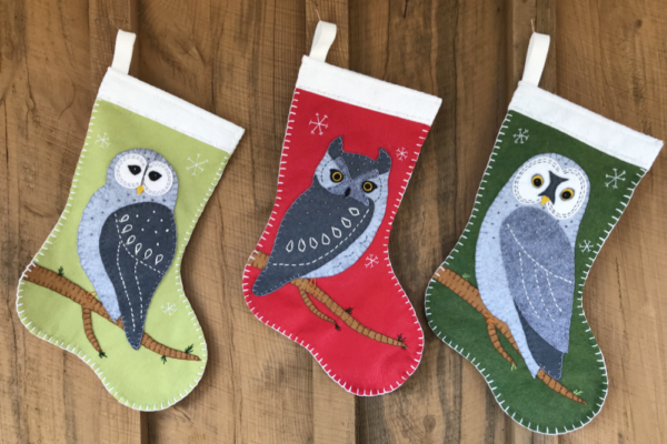 Owl Christmas Stockings Downeast Thunder Farm