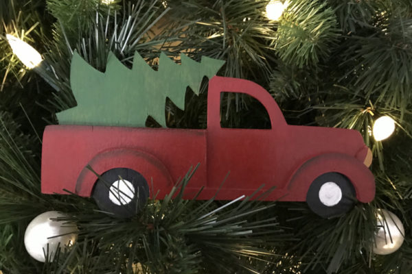 Vintage Red Truck With Christmas Tree Downeast Thunder Farm