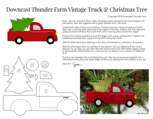 Vintage Red Truck with Christmas Tree | Downeast Thunder Farm