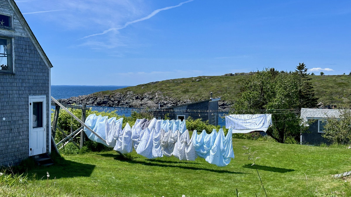 Laundry on the line on Monhegan Island