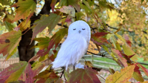 sleepy snowy felt owl