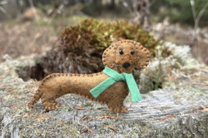 melville the dachshund felt ornament