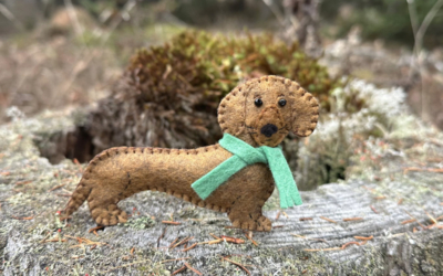 Melville the Dachshund Felt Ornament