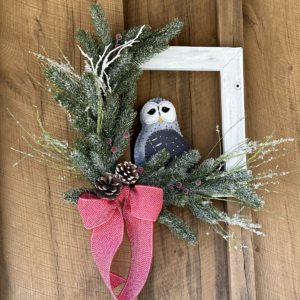 Winter Joyful Owl Wreath