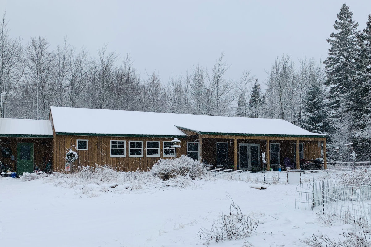 house in the snow