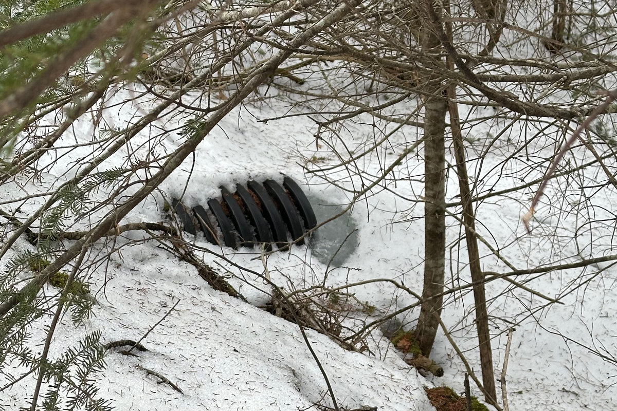 frozen end of the culvert